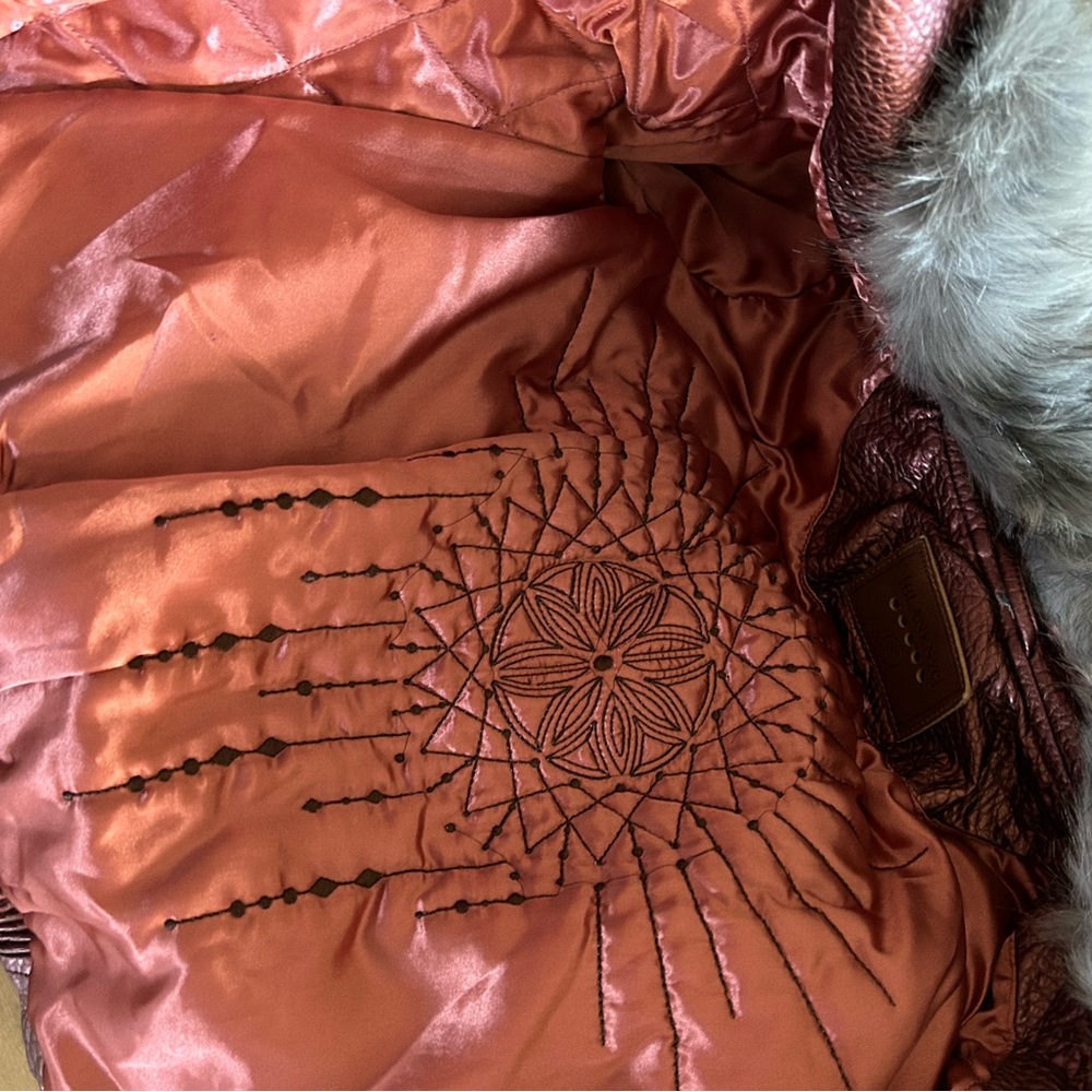 BlankNYC Vegan Faux Leather fur removable collar Jacket Size S - Picture 8 of 9